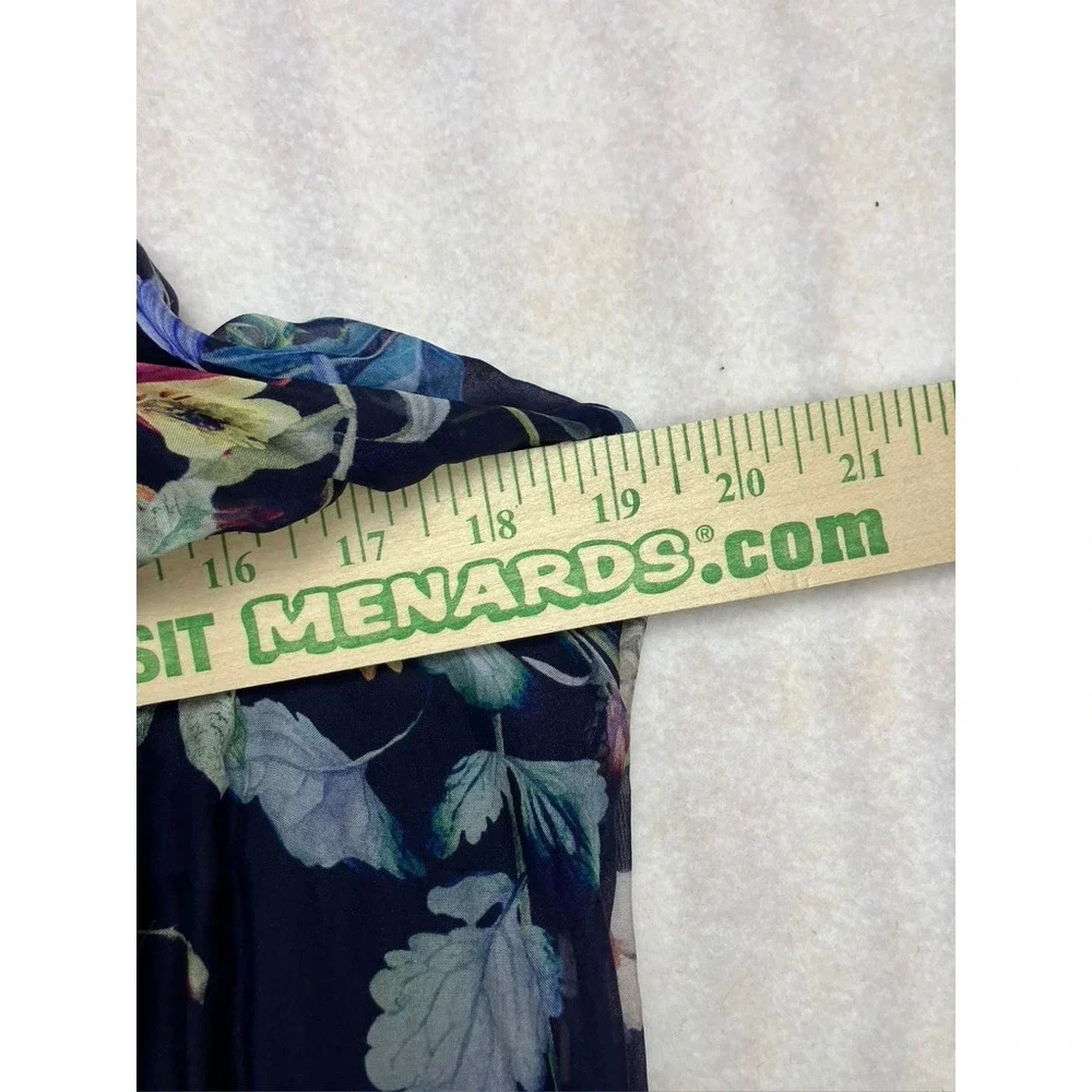 Bellambra Maxi Dress Navy Blue Floral Halter Neck Sleeveless Italy Size S Silk‎ - Picture 10 of 11